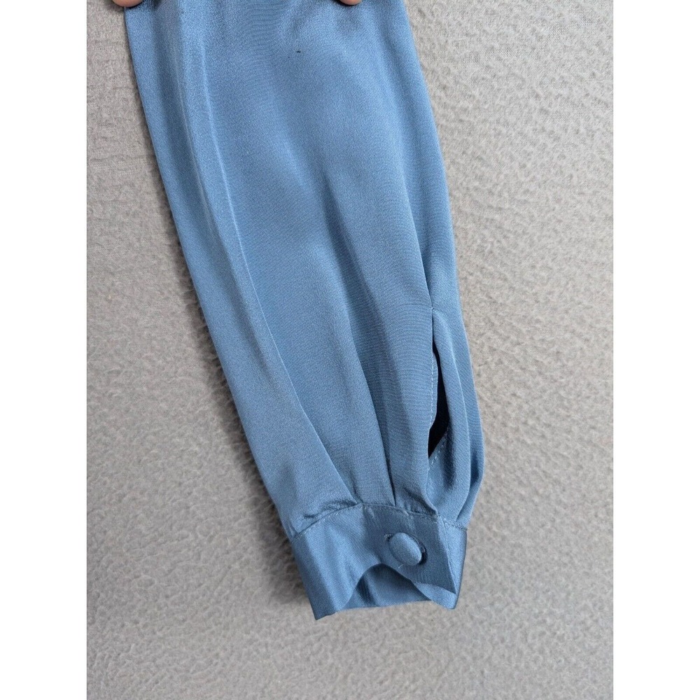 Burberrys Women's Button Up Long‎ Sleeve Blouse 100% Silk Career Office Size 12 - Picture 5 of 10